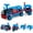 Blue+Red, variant on Costway 3-Seater Ride on Train Set Trackless, 12V Ride on Toy Car with 2 Removable Chairs Red+Black