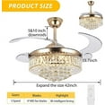thumbnail image 6 of EAYSG 42 inch Ceiling Fans with Lights Remote Control 3 Color 6 Speed Timer Chandelier Fan Gold, 6 of 6