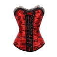 thumbnail image 2 of Fanxing ChristmasDeals Juniors Fall Dresses Women Victorian Corset Plus Size Lace Bandage Gothic Punk Shapewear Sleeveless Tops Fall Dress Clearance Red,XXXXXXL, 2 of 8