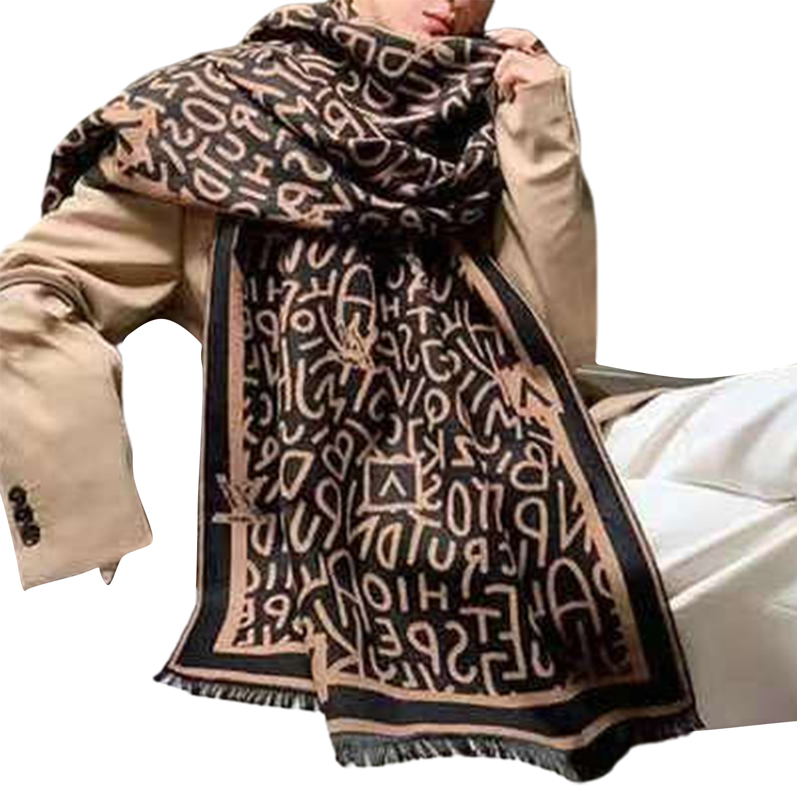 Shawl Scarf - Fashion Ladies New Scarf Printing Shawl Warm Dual