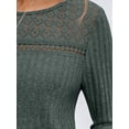 thumbnail image 4 of Women'S Lace Long Sleeve Shirt Fall Top Fashion Dreesy Casual Tunic Sweaters Mesh Clothes Green L, 4 of 8