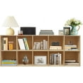 thumbnail image 2 of 10 Compartments Floor-Mounted Wooden Cube Shelf Bookcase Wood Color Solid Wood Shelves Living Rooms Bedrooms Kitchens, 2 of 9