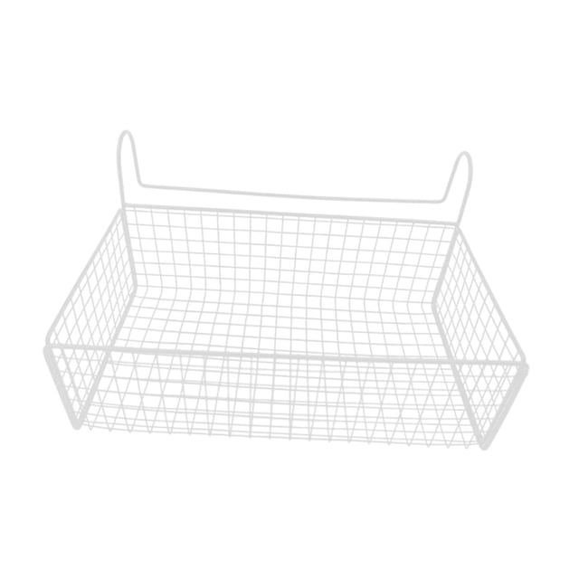 Cesta de almacenamiento colgante para mesita de noche, estante de hierro, organizador multiusos, estante para hotel, apartamento, baño, cocina, pared Blanco sin anzuelos