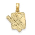thumbnail image 2 of 14K Yellow Gold Textured Polished Finish School Book and Ruler Design Charm Pendant, 2 of 4
