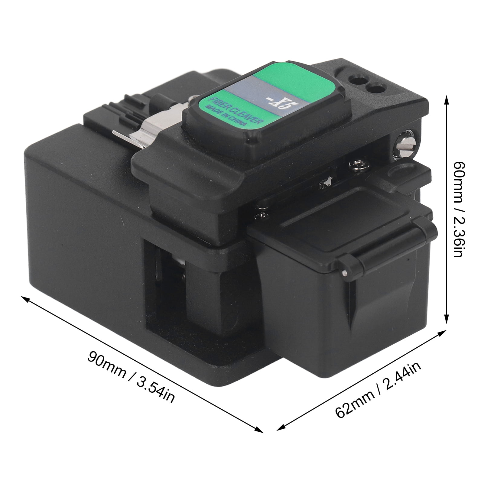 Rupoun Optical Fiber Cleaver Tool High Precision FTTH Optic Cable Cutter With 48,000 Times Cutting Life, Includes Hex Wrench And Storage Box, Heavy Duty Industrial Utility Knife Black (0.63 in/16 mm)