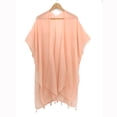 thumbnail image 6 of Hilenly Fringe Kimono Beach Cover Ups for Women Long Cardigan Cover Up with Tassel Swimsuit Coverup, 6 of 8
