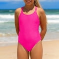 thumbnail image 6 of Shadoumai One Piece Swimsuit for Girls Cross Ruched Front Tankini Sets Quick Drying Cute Floral Print Bathing Suits for Girls Swimwear with Cover Up Pants Stretch Strap, 6 of 7