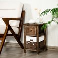 thumbnail image 3 of Gymax Mini Table de Chevet Table de Chevet en Bois W / Tiroir Salon Table de Chevet Enfant Brun, 3 of 10
