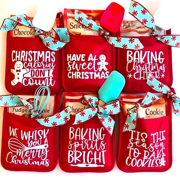 ACDANC 1 Pair Christmas Potholders with Pocket Potholder Kitchen Hot Pad Oven Mitts Farmhouse Hot Potholders Cookie Bag for Christmas Kitchen Gift Cooking Baking