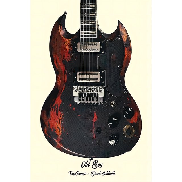 Póster decorativo, pintura de guitarra, arte de pared, decoración del hogar para bar, garaje, club, 40x60cm