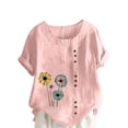 thumbnail image 2 of Babysbule Crew Neck Floral Short Sleeve Blouse, Women's, 2 of 5
