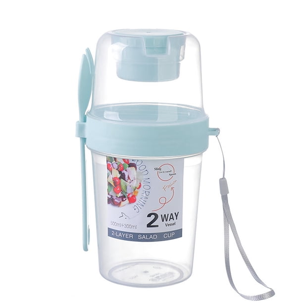 Buy 2 get 10% off Double-layer Sealed Storage Bottle Food Grade Fresh Kepping Food Container Breakfast Fruit Milk Yogurt Leak-proof Cup Tumbler