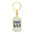thumbnail image 4 of Loved And Blessed Heart Stainless Steel or 18k Gold Premium Swivel Dog Tag Keychain, 4 of 10