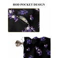 thumbnail image 6 of Purple Olive Fruits 2 Panel Kitchen Curtains for Windows, Spring Farm Branches Leaves Plants Black Bathroom Privacy Curtain, Home Décor Window Treatment for Bedroom/Living Room 55"x45", 6 of 6