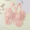 thumbnail image 6 of Yoetaun Womens Butterfly Lace Strappy V Neck Backless Crop Top Padded Bustier Bra Sleeveless Camisole Bralette Solid Underwear Black, 6 of 9
