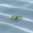 thumbnail image 5 of 4X3mm Pear Emerald May Birthstone 925 Sterling Silver Gold Vemreil Two Stone Women Mother's Day Gift Ring, 5 of 6
