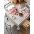 thumbnail image 6 of Red Orange Cherry Blossoms Table Cloth, Waterproof Tablecloth for Square Tables, Spring Weeping Leaves Burlap Reusable Washable Fabric Table Cover for Restaurant Kitchen Dining Tables 60"x60", 6 of 9