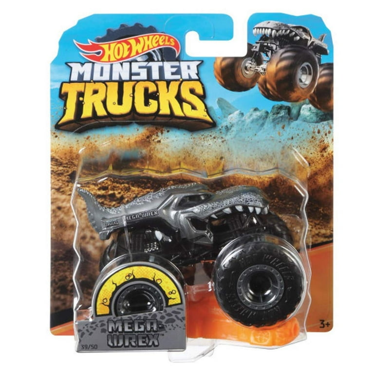 Hot Wheels Monster Trucks 1:64 Scale Mega Wrex Silver Includes Connect and  Crash Car, 1 - Fry's Food Stores