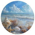 thumbnail image 3 of Beach Seashell Starfish Soft Bedroom Round Area Rug, Washable Cute Nursery Circle Throw Mat, Non-Slip Contemporary Small Low Pile Floor Carpet for Dorm Bedside, 3 of 6