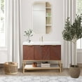 thumbnail image 4 of Mahon 42G" Bath Vanity in North American Deep Walnut with White Grain Stone Top, 4 of 6