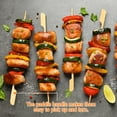 thumbnail image 3 of 100 Brochetas de Bambú para Aperitivos y Tablas de Embutidos - Pinchos de Cóctel Ecológicos Extra Largos, Diseño de Pala Plana para Frutas, Barbacoa, Aperitivos de Fiesta, 3 of 8