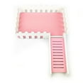 thumbnail image 1 of Plataforma deslizante para casa de hámster, lavable, desmontable, fácil de instalar, plataforma de cerca blanca para hámster de PVC, fondo rosa, 1 of 5