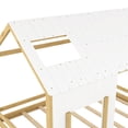 thumbnail image 6 of Full Size Floor Bed, Wood House Floor Bed with Roof and Window for Kids Teens Boys Girls, Cute Low Floor Bed Frame with Safety Guardrails and Sturdy Support Slats, Can be Decorated, White+Natural, 6 of 7