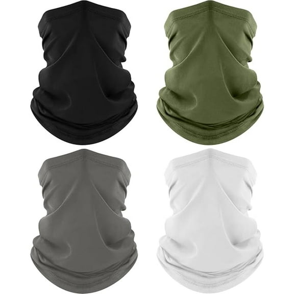 Januofit 4 Pack Neck Gaiter, Cooling Breathable Face Mask UV Protection Scarf Hiking Bandana for Men/Women