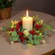 thumbnail image 4 of Corona Navidea Con Velas, Bayas Rojas Y Doradas, Pias Y Follaje, Centro De Mesa Para Velas, Ramas De Pino Artificiales, Para Decoracin De Mesas Festivas Y Bodas, 1 Unidad, Rojo Y Dorado., UKHBMC, 4 of 8