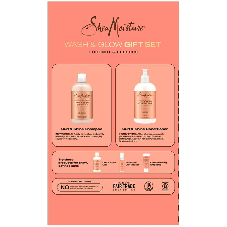 Sheamoisture Wash & Glow Women's Gift Set Shampoo & Conditioner