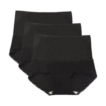 Xdegoge Clearance Womens Clothing 3 Pack White High Waist Tummy Control Underwear Women Ladies Lingerie Cute Undies for Plus Size Ropa Interior Mujer Algodon Blanco Saved Items for Later Black 2X