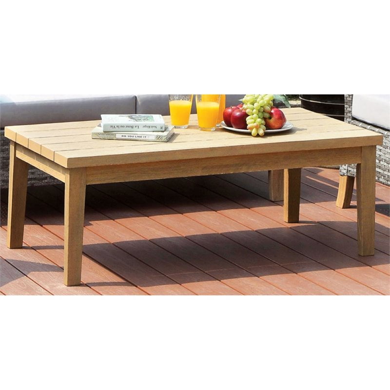 Furniture of America Verita Contemporary Outdoor Coffee Table in Gray