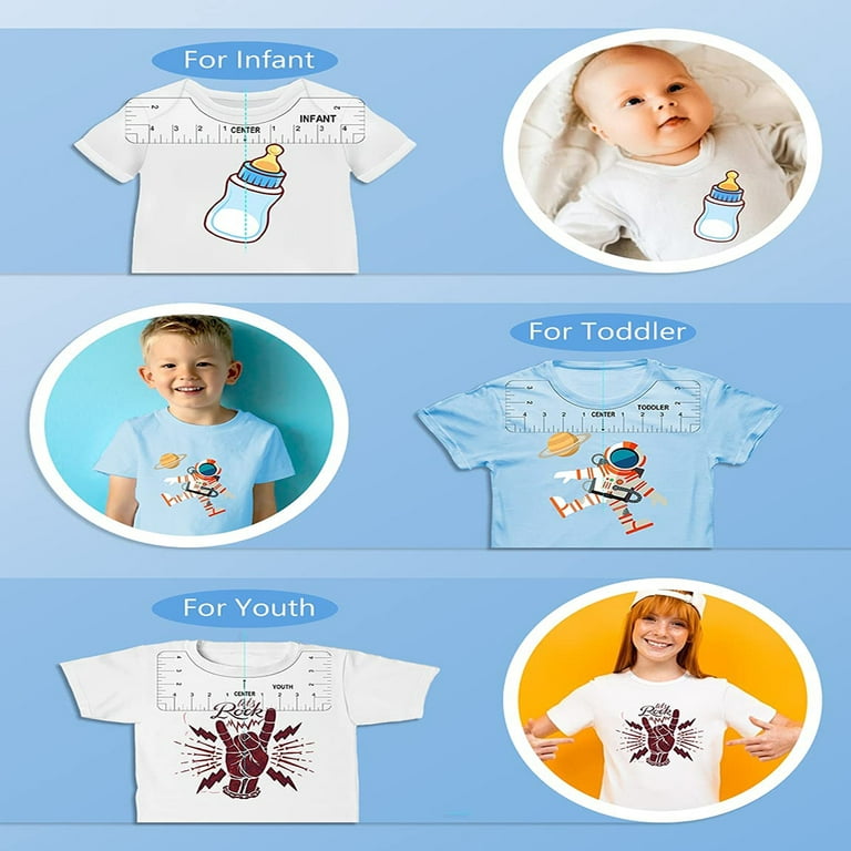 WKKLQ T-Shirt Ruler Guide Alignment Tool-Foldable Tshirt Alignment Tool to Center Designs T-Shirt for Adult Youth Toddler Infant