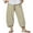 Apricot, variant on Aunavey Women's Linen Capri Pants Loose Cropped Wide Leg Pants Floral Lightweight Trousers with Pockets