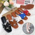 thumbnail image 2 of French Square Toe Sandals Women's Summer Beach Sandals H Slippers Outwear Fashionable Sandals Slides, 2 of 5