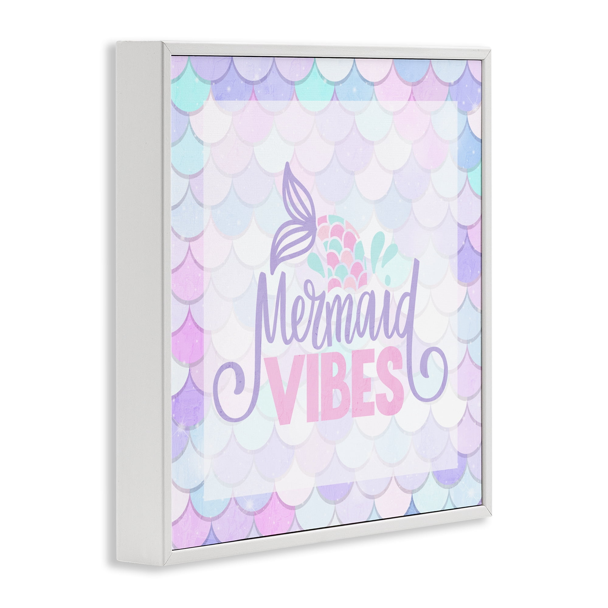 Pastel Mermaid Vibes White Framed Giclee Art, design by Kim Allen