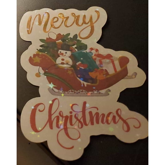 Merry Christmas Holographic Sticker