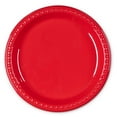 Great Value Everyday Disposable Plastic Plates, Red, 9", 50 Count