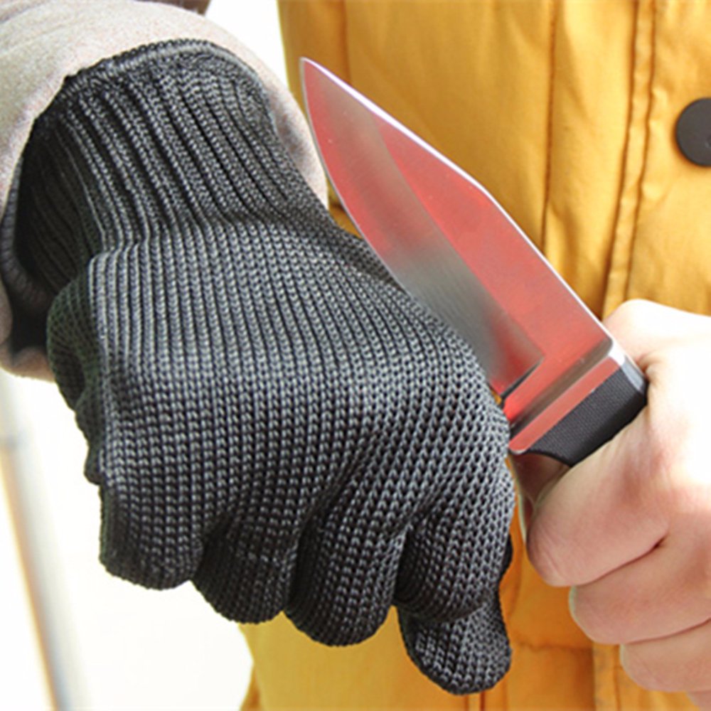 A Pair Cut Resistant Gloves Black Stainless Steel Wire Mesh Cut