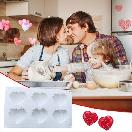 

Kitchen Utensils Kitchen DIY Chocolate 6-Link Bow Love Cake Silicone Mold Kitchen Organization Kitchen Decor White