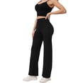 thumbnail image 4 of Wide Leg Pants Woman Yoga Pants with Pockets High Waist Straight Leg Leggings for Women Loose Stretch Dress Work Sweatpants Casual Lounge Workout Gym, 4 of 6