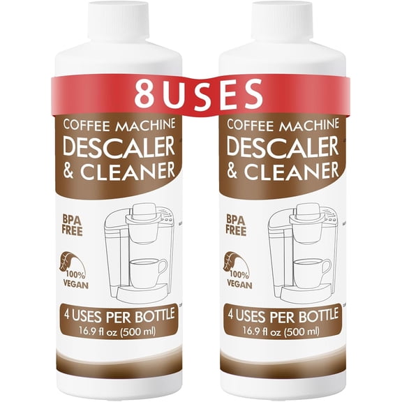 8 Uses Descaling Solution Compatible with Keurig - 33.8oz Coffee Machine Descaler, Coffee Maker Cleaner, Coffee Pot Limescale Remover