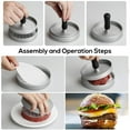 thumbnail image 4 of Máquina para hacer hamburguesas profesional, prensa para hamburguesas antiadherente, construcción resistente, perfecta para cocinar hamburguesas de manera uniforme, diseño ergonómico cómodo, opción, 4 of 7