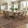thumbnail image 2 of Boho Area Rug 5x7 Machine Washable Rugs for Living Room Non Slip Soft Carpet Geometric Jacquard Textured Carpet for Bedroom Dining Room Nursery Office Living Room Rug -Brown, 2 of 13