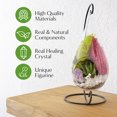 thumbnail image 4 of Creations by Nathalie - 7" Teardrop Glass Succulent Terrarium Kit for Kids and Adults, Reindeer Moss, Crystal & Rocks, Tools, Figurine, Metal Hanger (Live Plant Included), 4 of 7