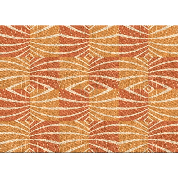 Ahgly Company Machine Washable Indoor Rectangle Transitional Yellow Orange Area Rugs, 5' x 8'
