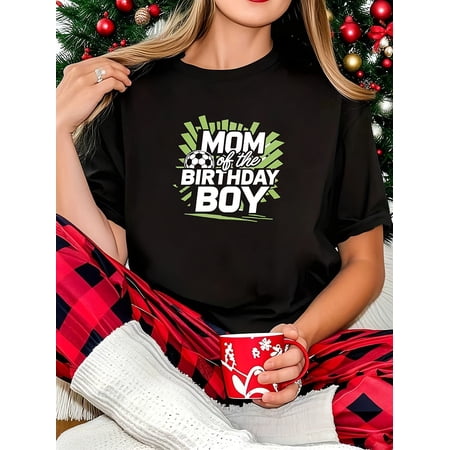 Women's Soccer Mom Of The Birthday Boy T-Shirt