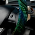 thumbnail image 5 of Peacock Feathers Car Wheel Cover, 14.5 Inch Printing PVC Leather Steering Wheel Cover Auto Accessories, 5 of 6