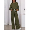 thumbnail image 6 of PRETTYGARDEN Womens 2 Piece Sets Long Sleeve Sweatshirt Wide Leg Pants Loose Matching Lounge Set Trendy Fall Outfits, 6 of 8