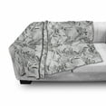 thumbnail image 3 of Grunge Soft Flannel Fleece Blanket, Monochrome Line Art Style Leaves Natural Floral Pattern Sketchy Modern Design, Cozy Plush for Indoor and Outdoor Use, 50" x 70", Black Grey White, by Ambesonne, 3 of 6